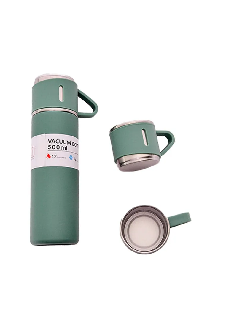 Stainless Steel Vacuum Flask with 3 Mugs