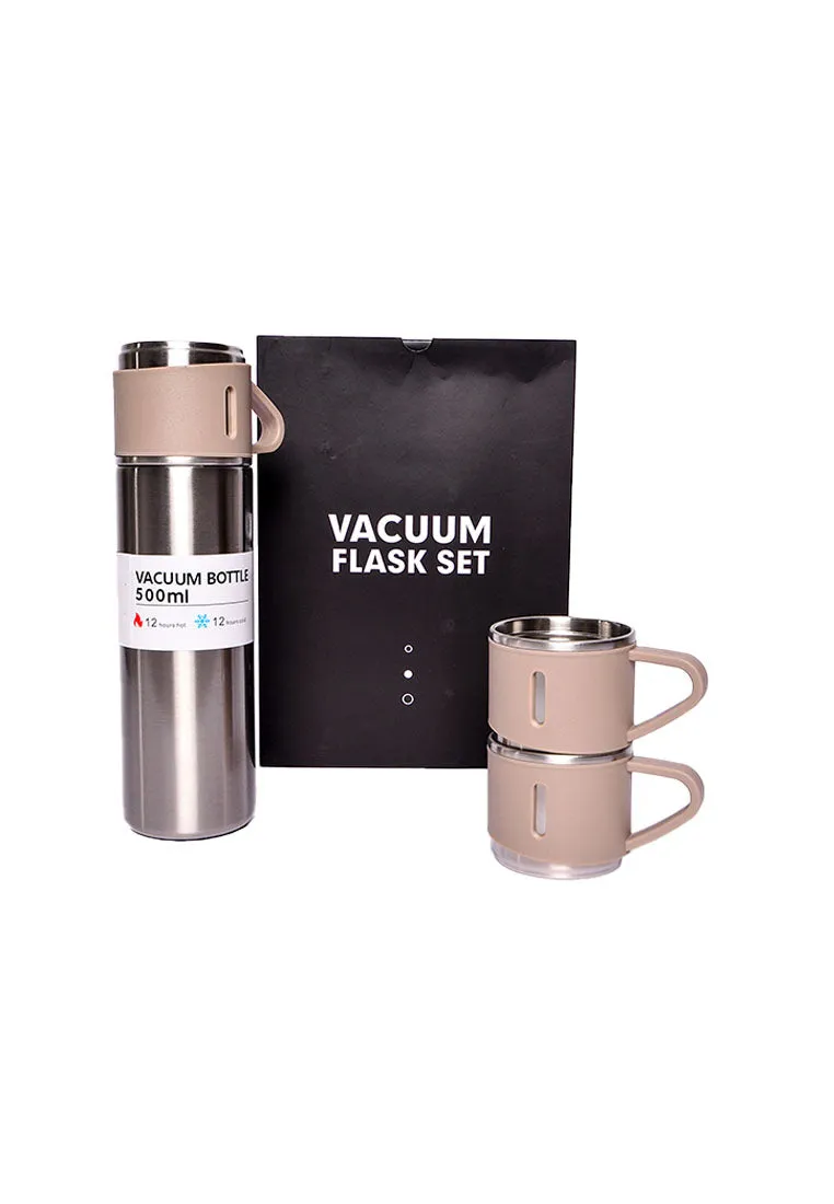 Stainless Steel Vacuum Flask with 3 Mugs