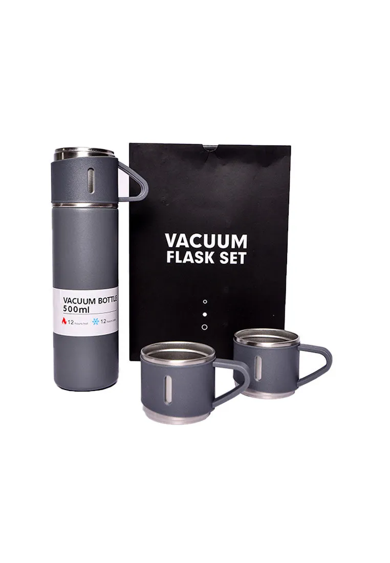 Stainless Steel Vacuum Flask with 3 Mugs