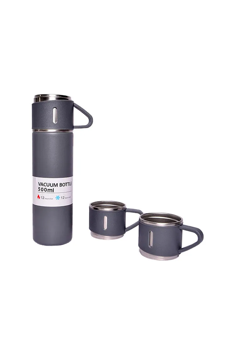 Stainless Steel Vacuum Flask with 3 Mugs