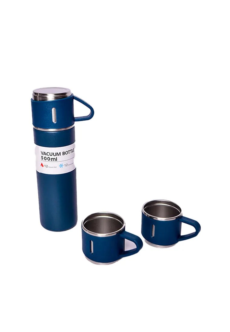 Stainless Steel Vacuum Flask with 3 Mugs