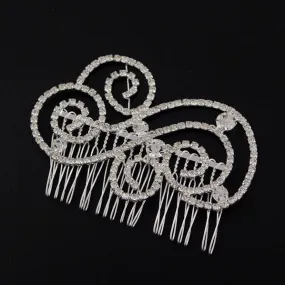 Swirly Cloud Rhinestone Bridal Decorative Comb