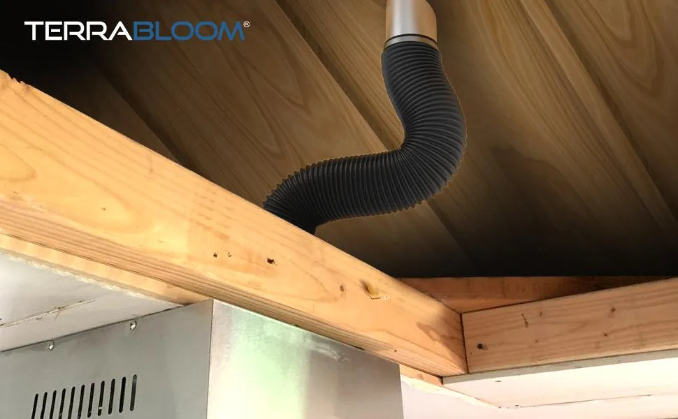 TerraBloom 12.4" (315mm) Air Duct - 8 FT Long, Black Flexible Ducting with 2 Clamps