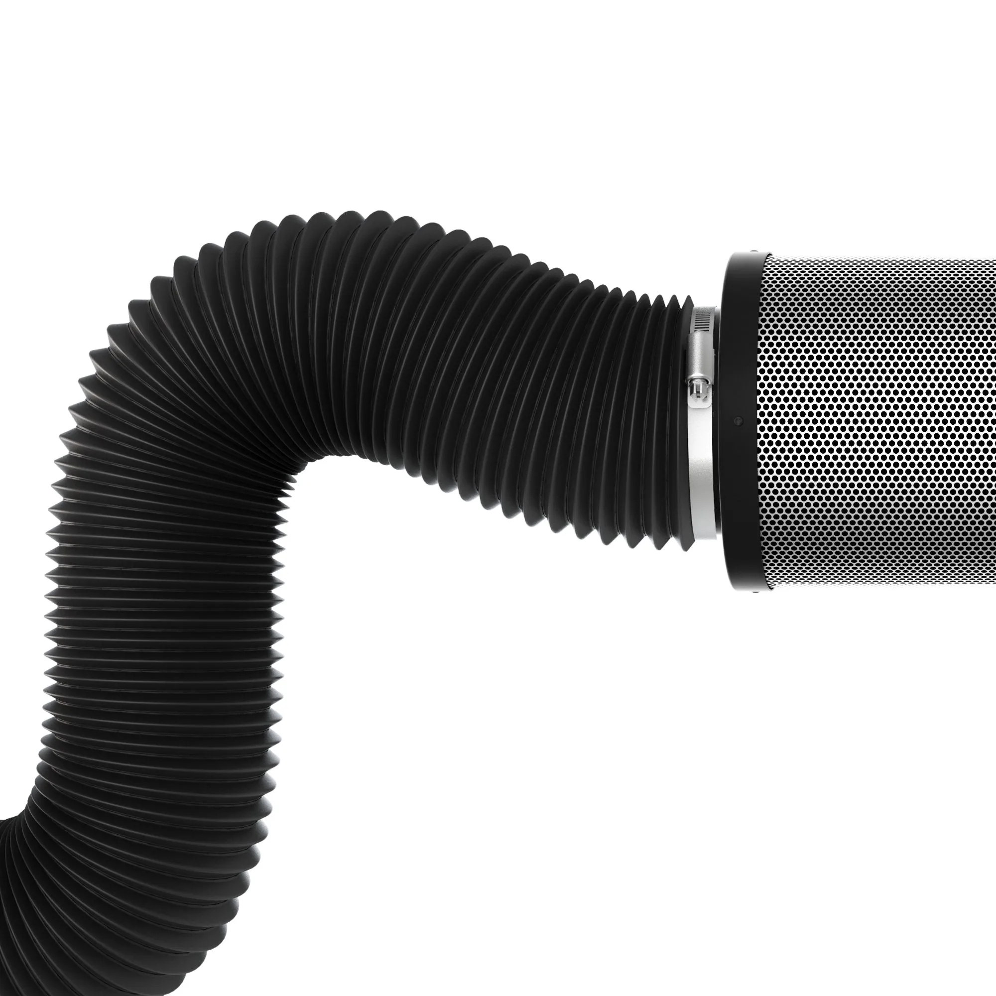 TerraBloom 12.4" (315mm) Air Duct - 8 FT Long, Black Flexible Ducting with 2 Clamps