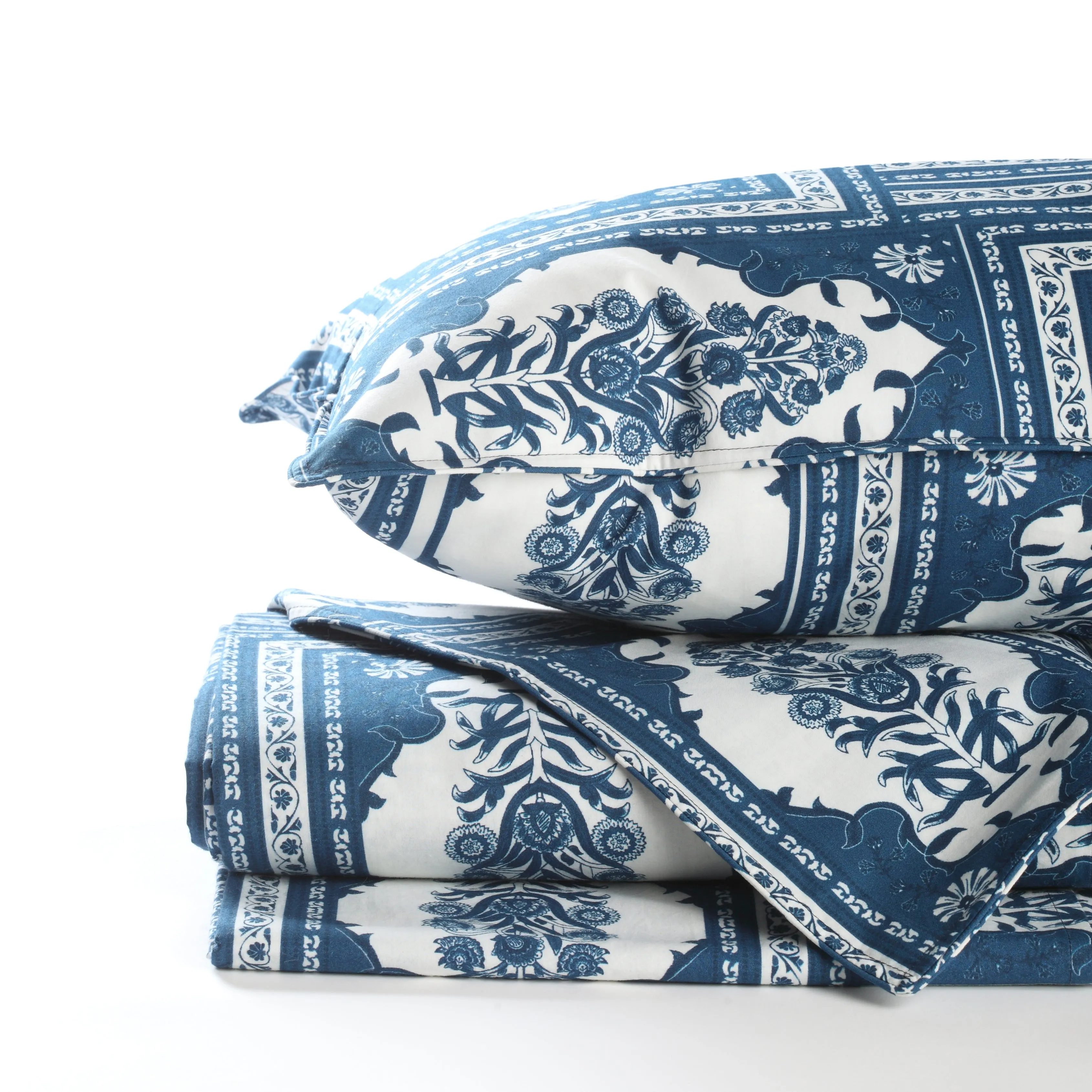 Tripolia Lapis Printed Bed sheet with 2 pillow covers