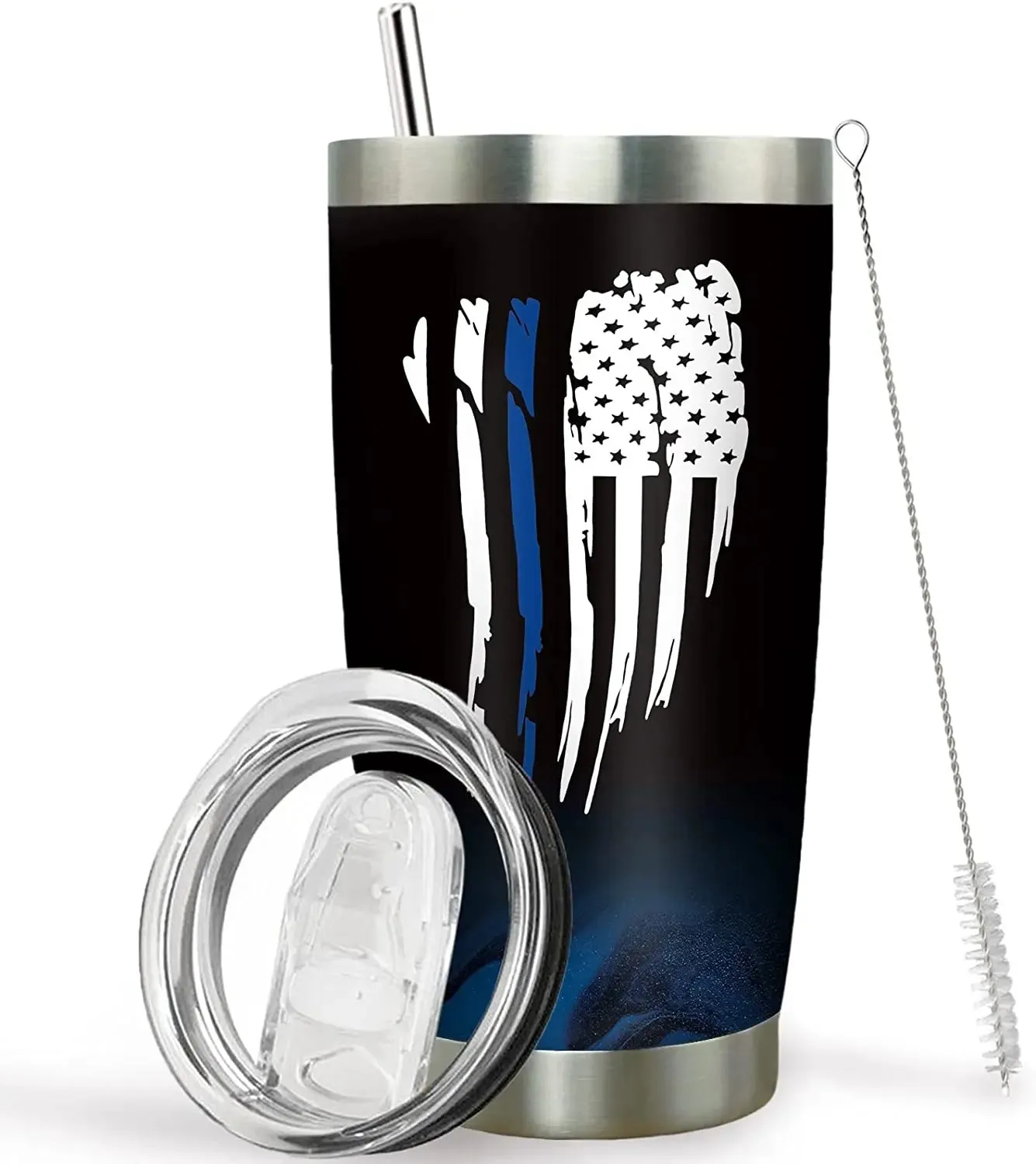 Tumbler for Men American Flag We The People Patriotic Coffee Tumbler for Mens 20 oz Vacuum Insulated Stainless Steel Travel Mug Gifts