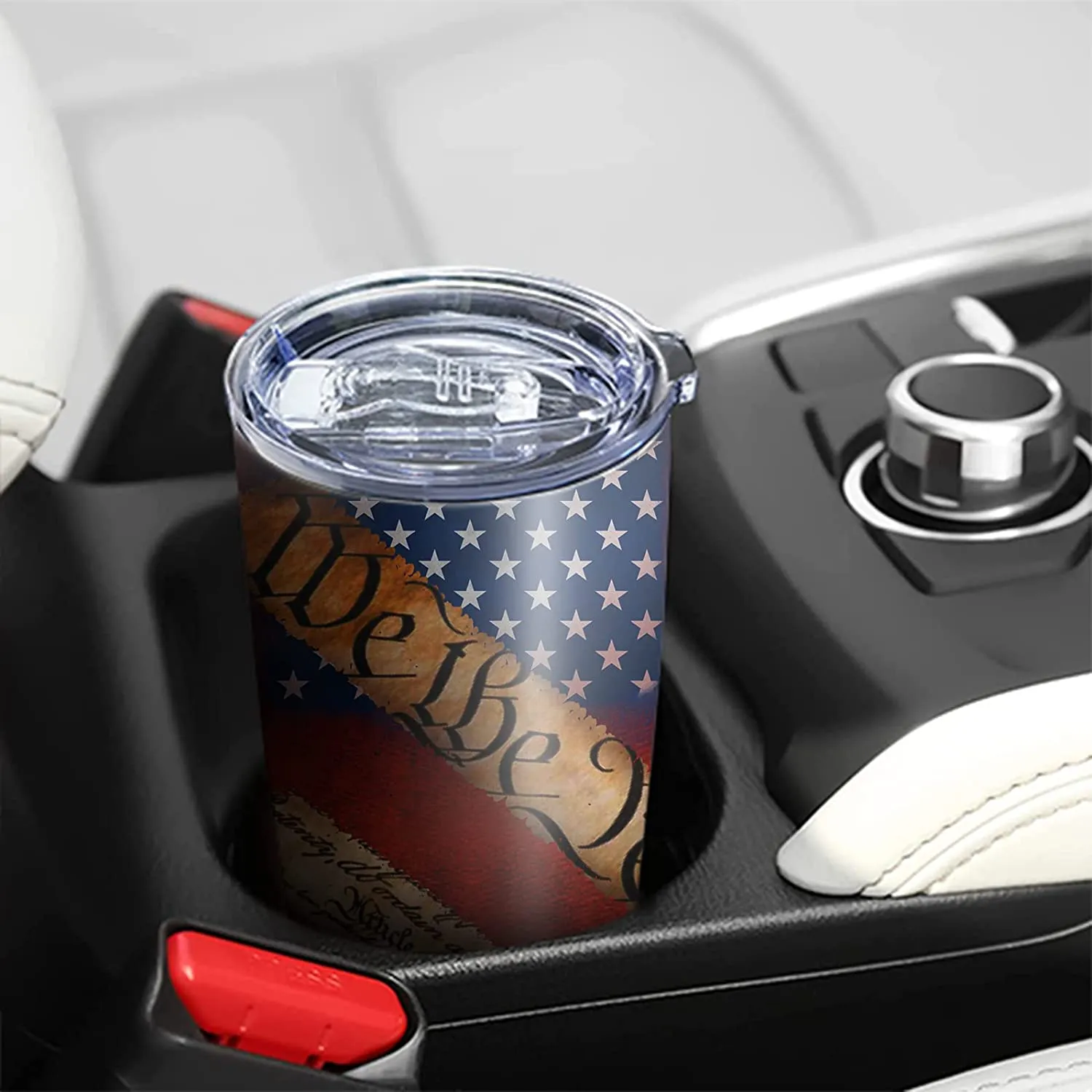 Tumbler for Men American Flag We The People Patriotic Coffee Tumbler for Mens 20 oz Vacuum Insulated Stainless Steel Travel Mug Gifts