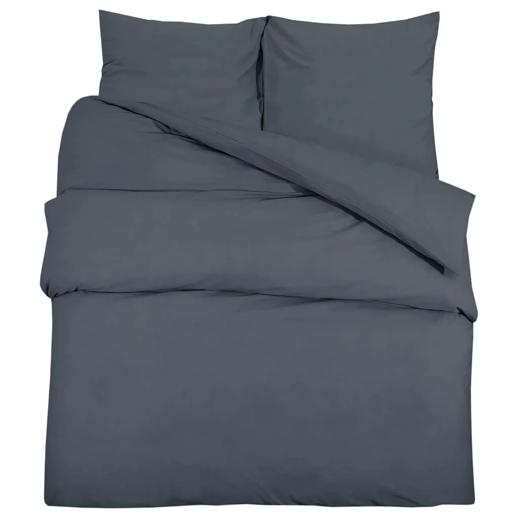 vidaXL Duvet Cover Set Anthracite 140x200 cm Cotton