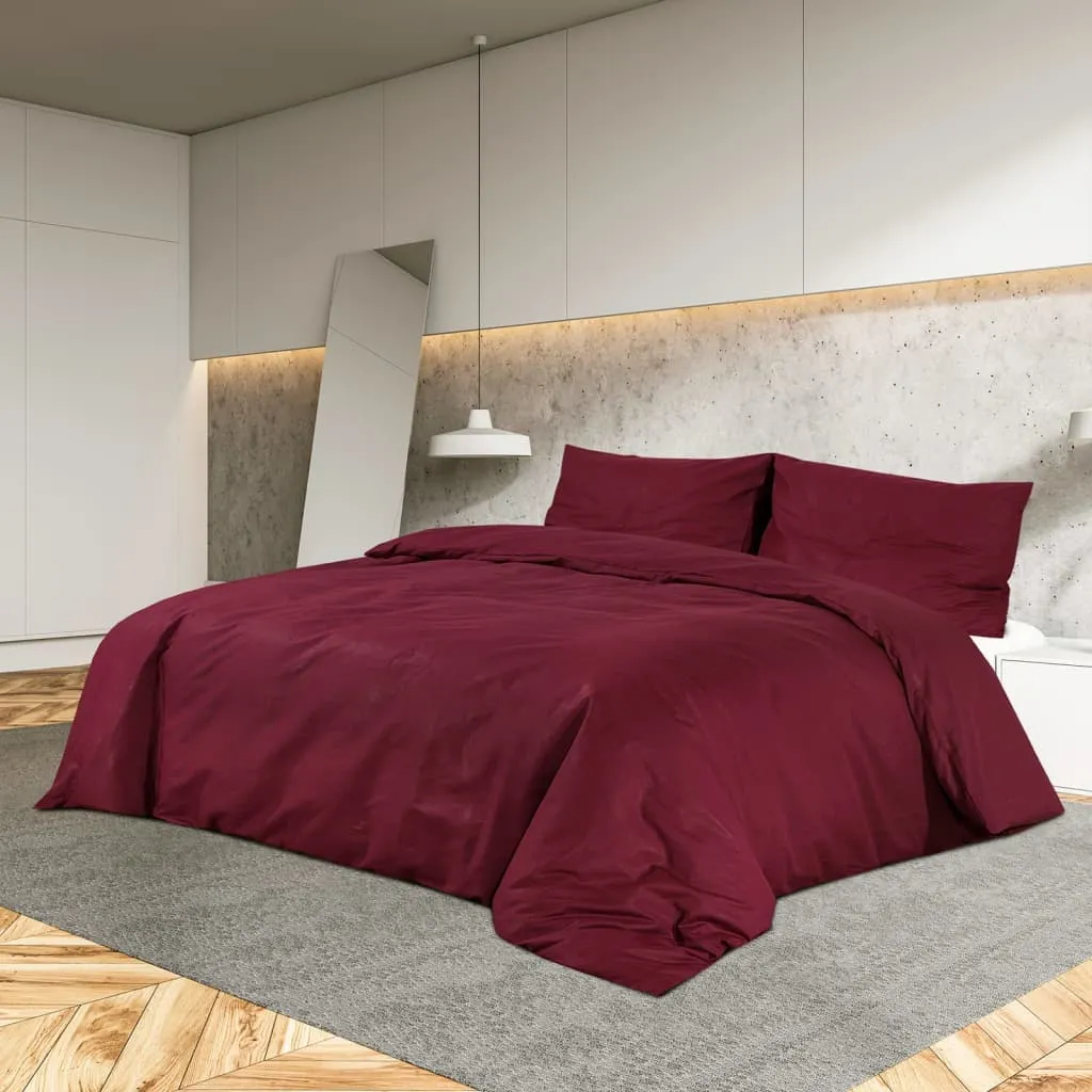 vidaXL Duvet Cover Set Bordeaux 260x220 cm Light-weight Microfiber