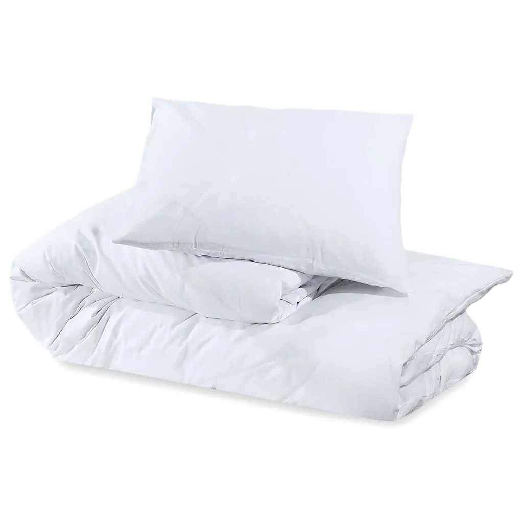 vidaXL Duvet Cover Set White 225x220 cm Cotton