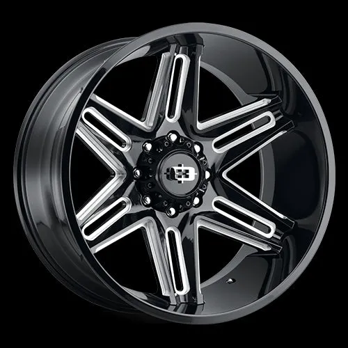 Vision Off-Road 363 Razor 20X12 5X139.7 -51mm Gloss Black Milled Spoke