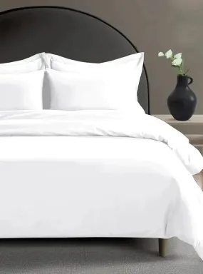 White 300 Thread Count Cotton Percale Duvet Cover