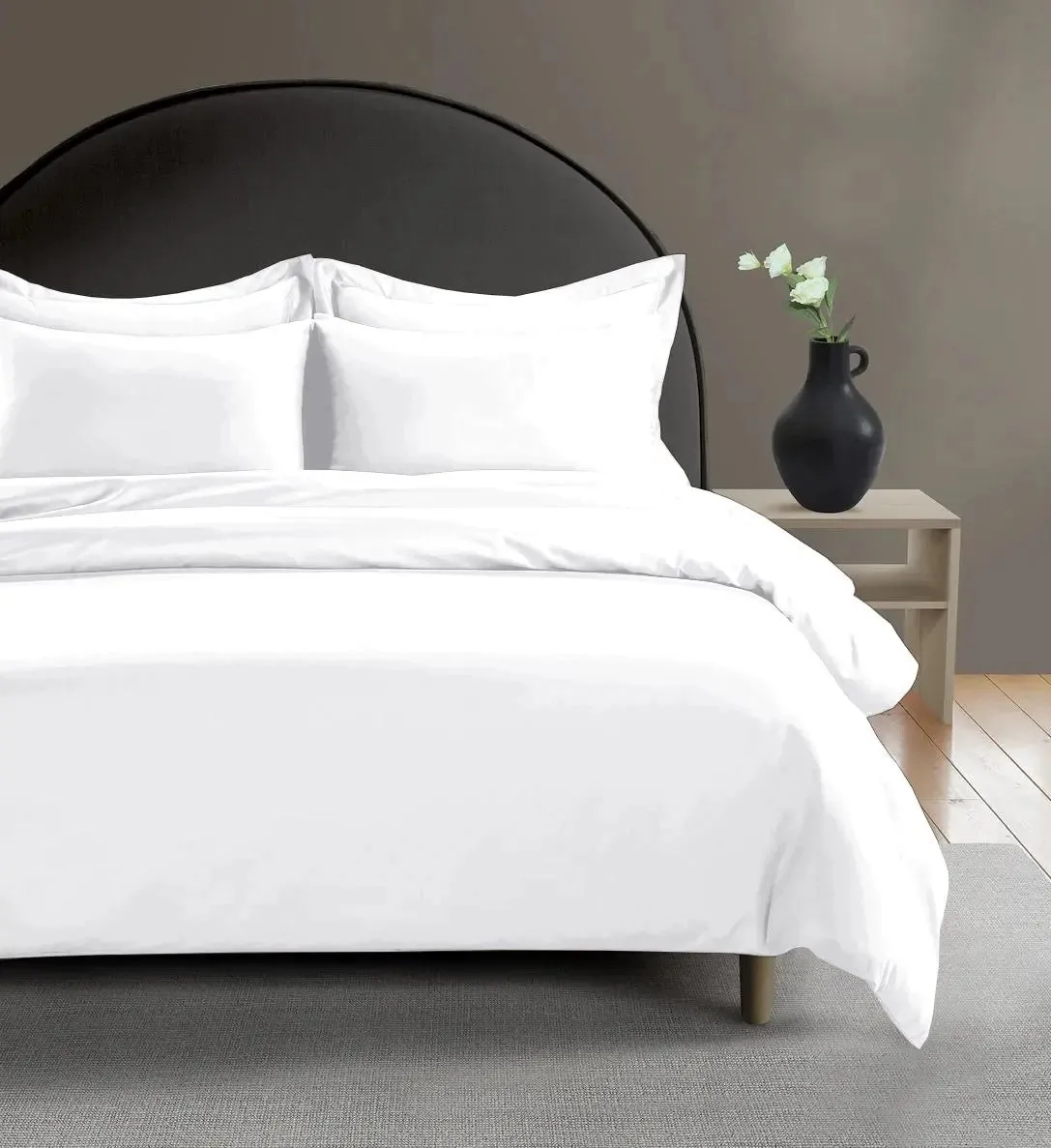 White 300 Thread Count Cotton Percale Duvet Cover