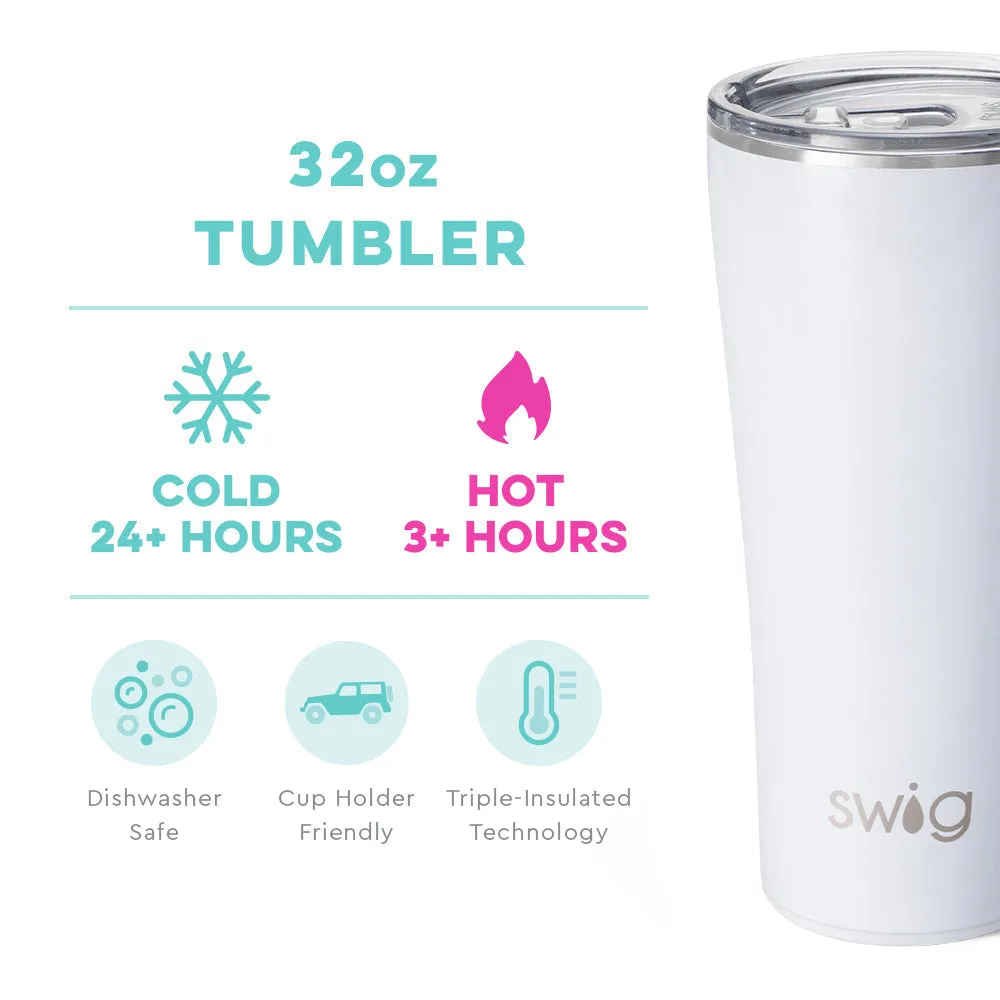 White Shimmer Diamond Tumbler 32 Oz