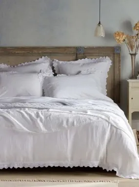 White Violet 100% Linen Bed Linen