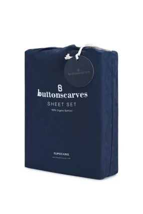 Wicker Bed Sheet Super King - Navy