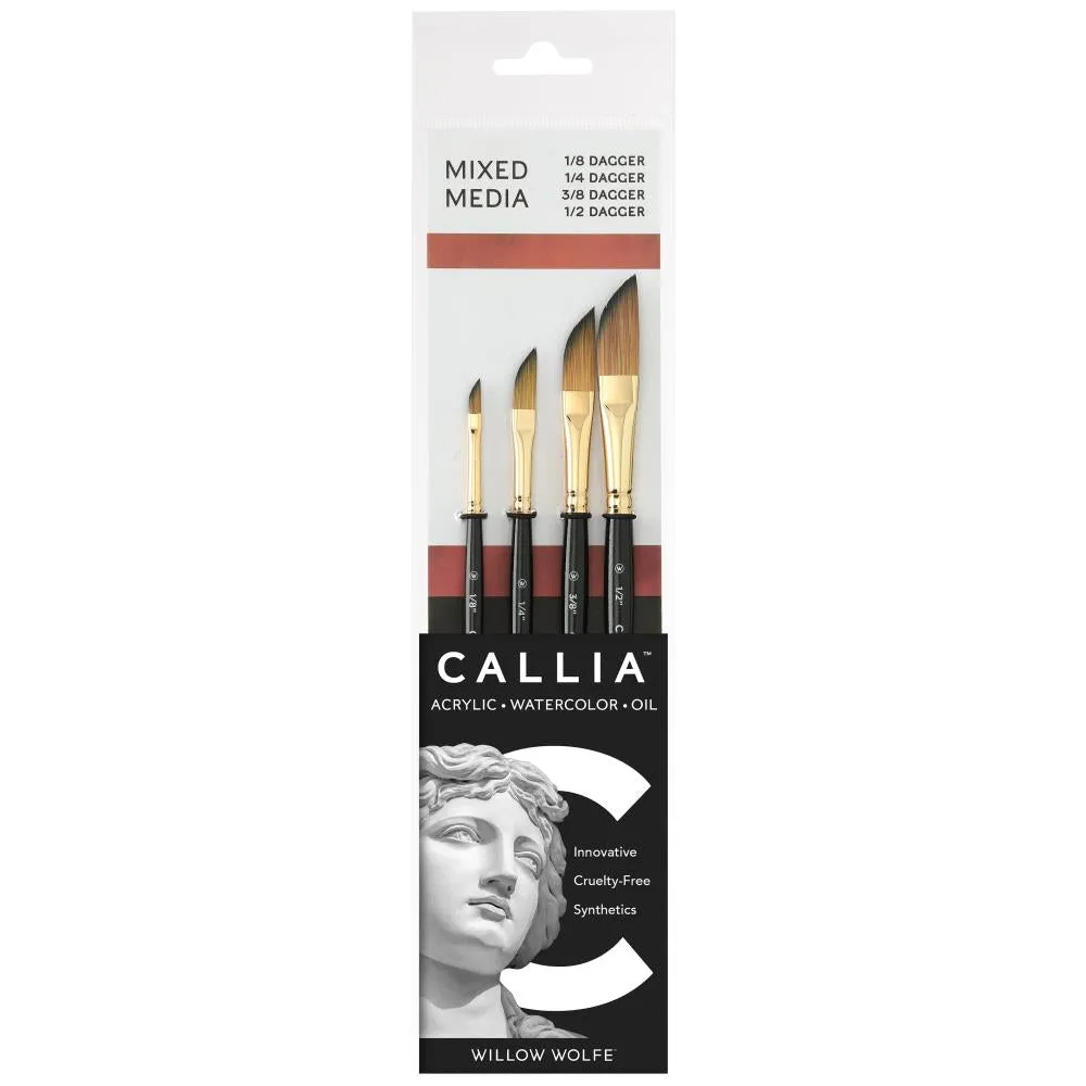 Willow Wolfe Callia Artist Mixed Media Dagger Brush Set Daggers